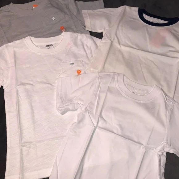 GYMBOREE & CHILDREN's PLACE Boys SS White/Gray/Navy T-Shirts Sz 4T NWT - Picture 1 of 5